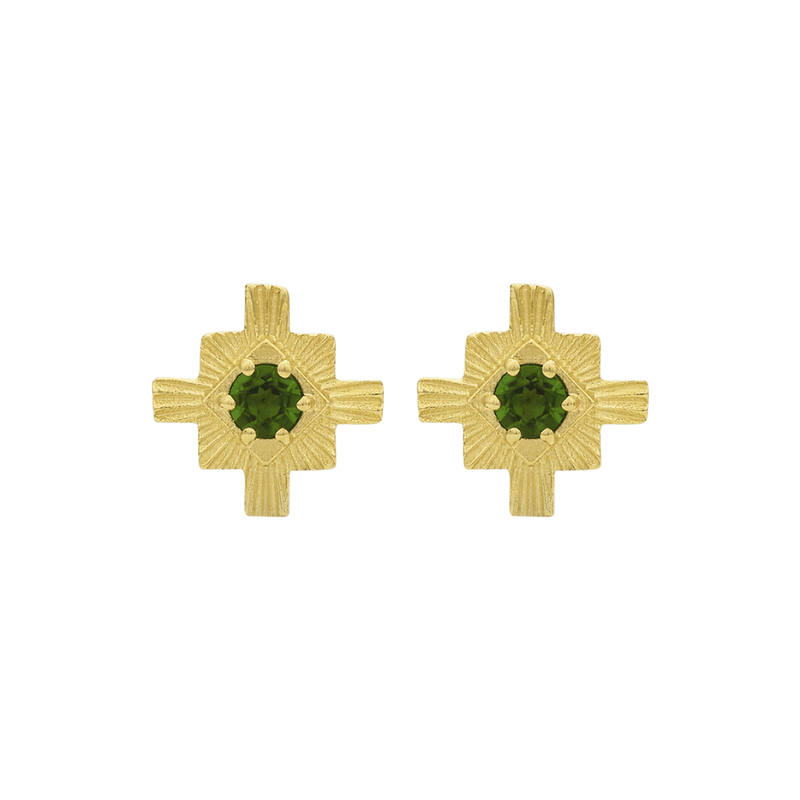 Zoe and morgan green stud earrings