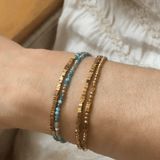 Perle de Lune Apatite & Hematite Wrap Bracelet