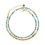 Perle de Lune Apatite & Hematite Wrap Bracelet