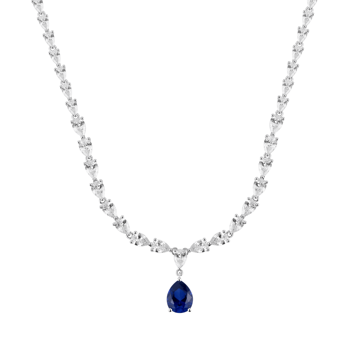 Loulerie Erika Crystal Blue Pear Drop Necklace