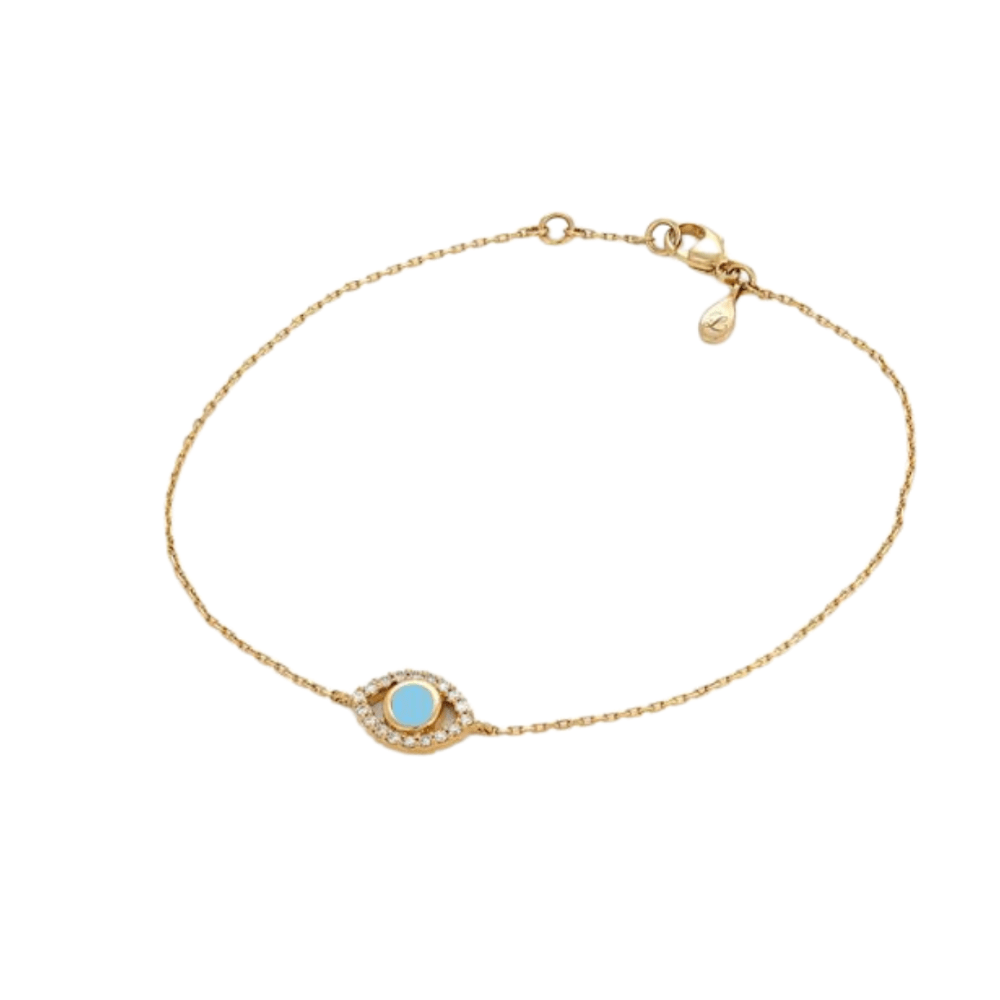 Loulerie Diamond Evil Eye Turquoise Bracelet