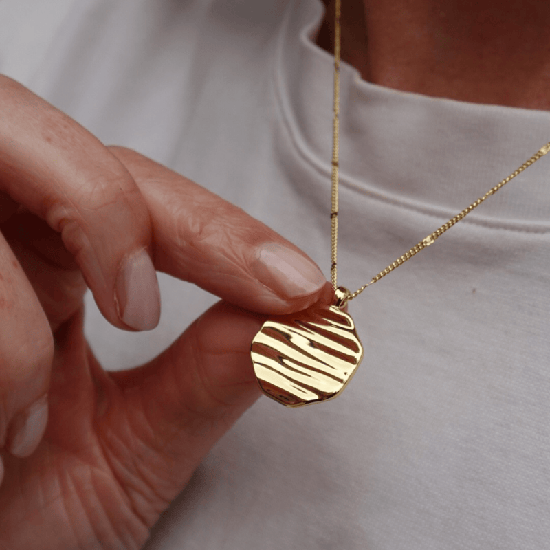 gold plated sunset necklace