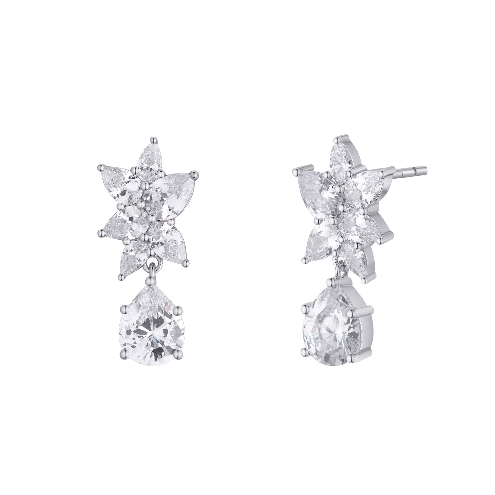 crystal drop bridal earrings