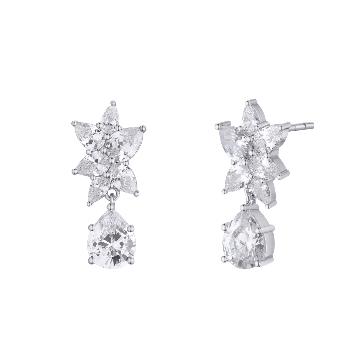 crystal drop bridal earrings