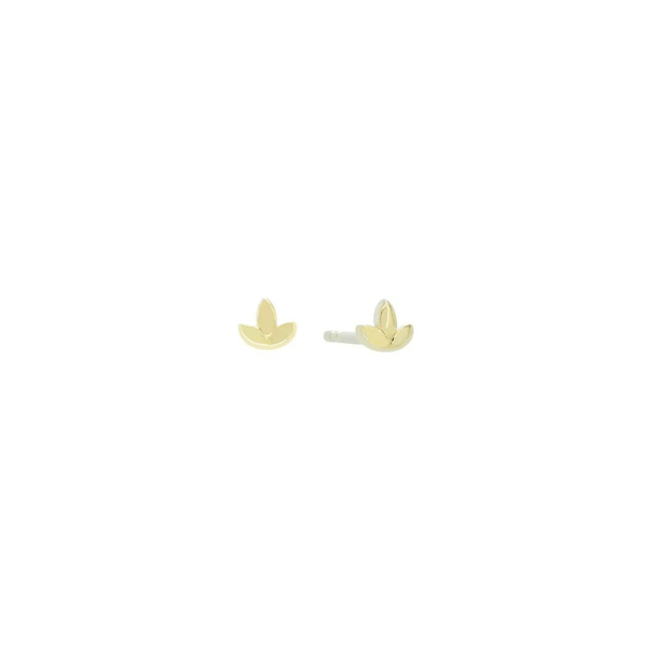 18kt gold leaf stud earring 