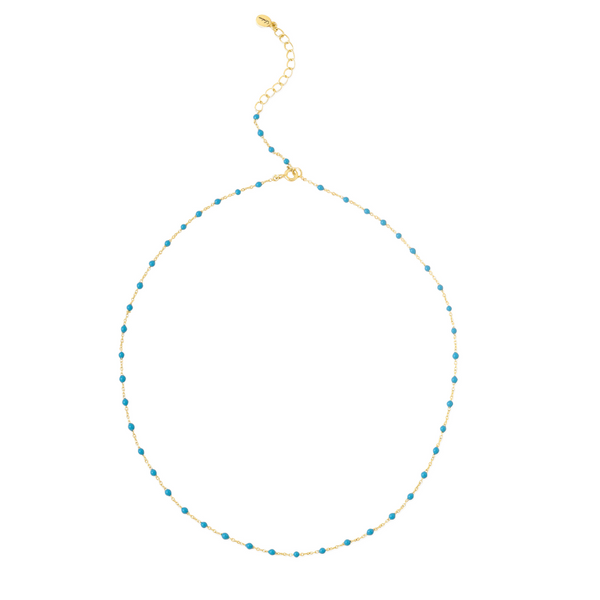 loulerie summer necklace turquoise beaded enamel necklace 