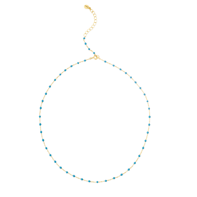 loulerie summer necklace turquoise beaded enamel necklace 