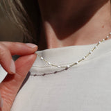 loulerie editon summer necklace white beaded enamel with gold 
