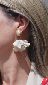 Wink Atelier White Mermaid Tail white Earrings With Pearl