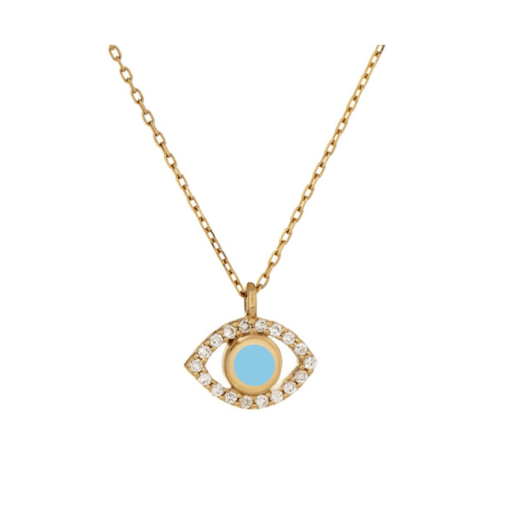 Loulerie Diamond Evil Eye Turquoise Necklace