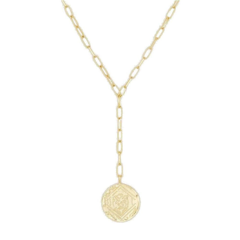 Gorjana Ana Coin Lariat Necklace | 18K Gold Plating Brass