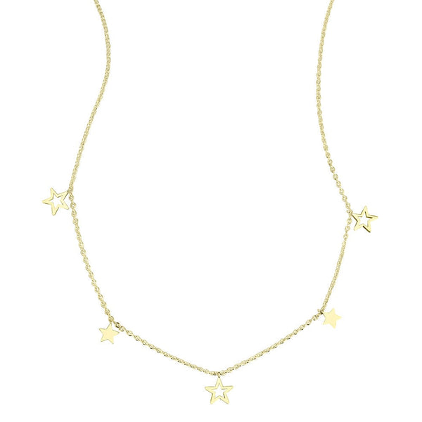 LEAQU Women Fashion Five-pointed Stars Pendant Charm Necklace