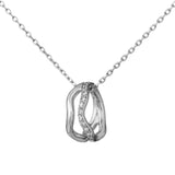 LOULERIE WHITE GOLD DOUBLE ORGANIC DIAMOND WAVE NECKLACE