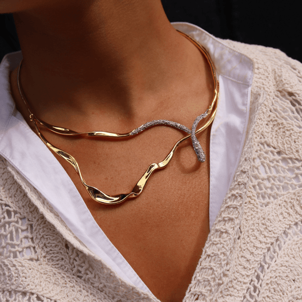 Shop Alexis Bittar Crystals Solanales Looped Collar Necklace | Close Up Image 