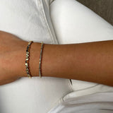 Gorjana Chloe Small Bracelet | 18k Gold Plating | Model image with comparison bracelet