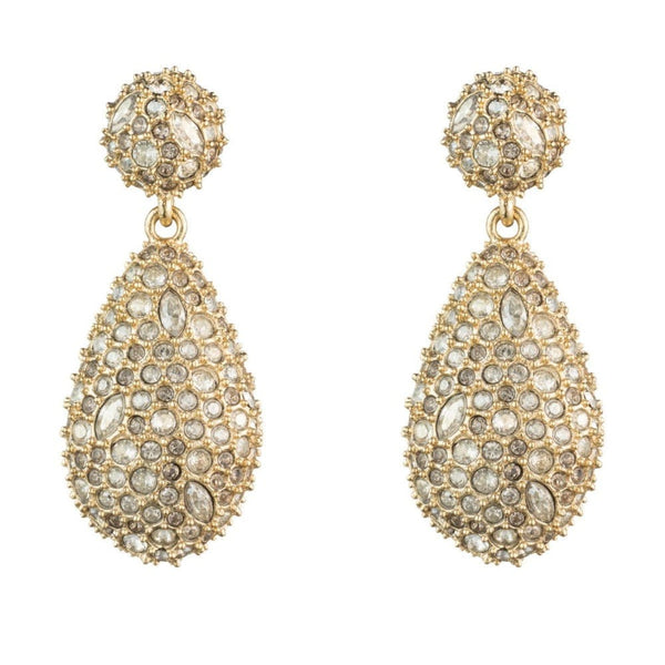 gold crystal statement earrings