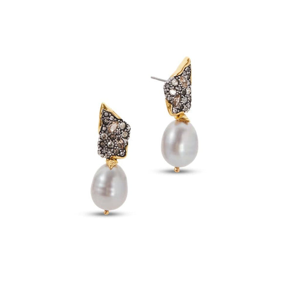 Alexis Bittar Pearl Solanales Crystal  Angled Post Drop