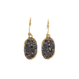 ALEXIS BITTAR MIDNIGHT SOLANALES CRYSTAL OVAL DROP EARRING