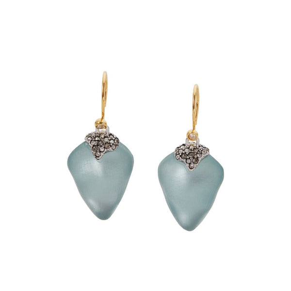 Alexis Bittar Blue Grey Solanales Crystal Lucite Drop Earrings | Product Image