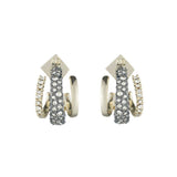 Alexis Bittar Crsytal Orbit Hoop Earrings | Gold & Silver | Crystals