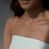 Retro Flame X Loulerie | The Chrysler Crystal Gold Plated Necklace Model Image