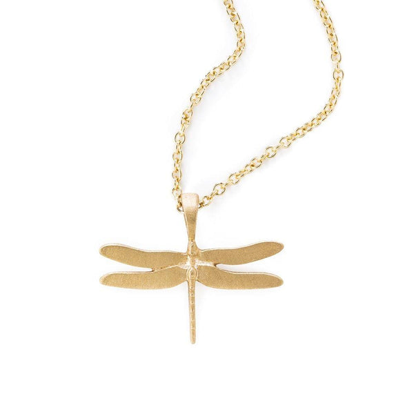 Loulerie 9K Yellow Gold Dragonfly Necklace 