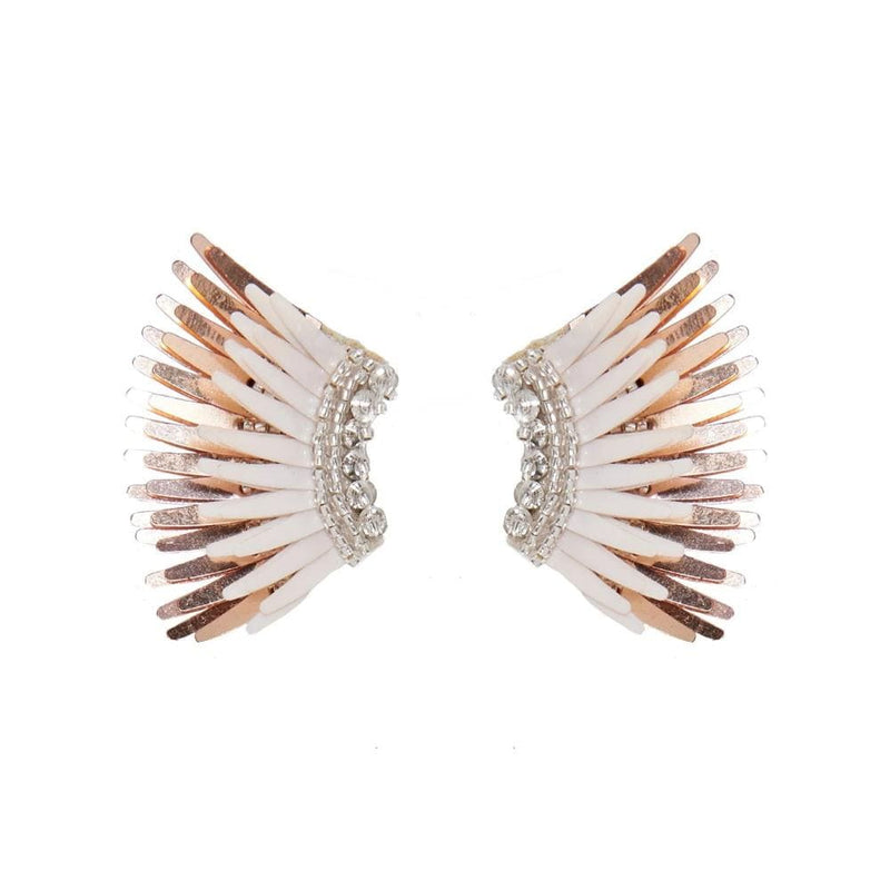 Mignonne Gavigan Mini Madeline Ivory Rose gold Earrings | Gold Plate | Leather at the back