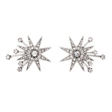 Lulu Frost Silver Tone Nova Stud Star Earrings | Crystals | Bridal Edit  