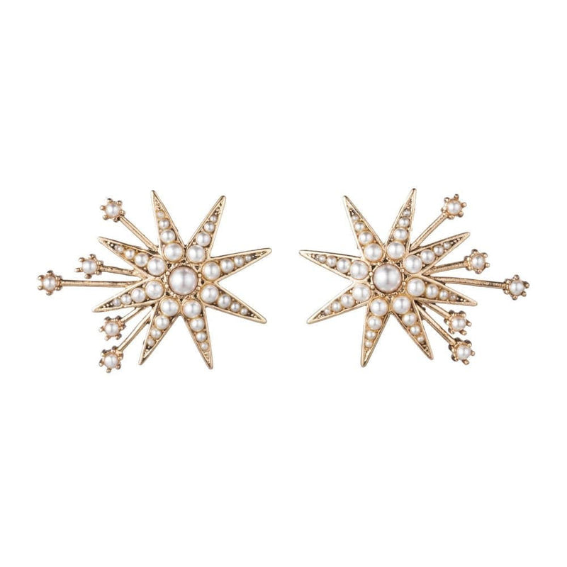 Lulu Frost Gold Nova Stud Earrings | Gold Tone | Pearls | Bridal Edit | Product Image