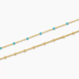 Gold and turquoise layering chain