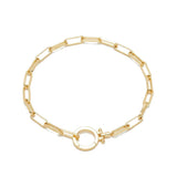 Gorjana gold link bracelet with hinge closure