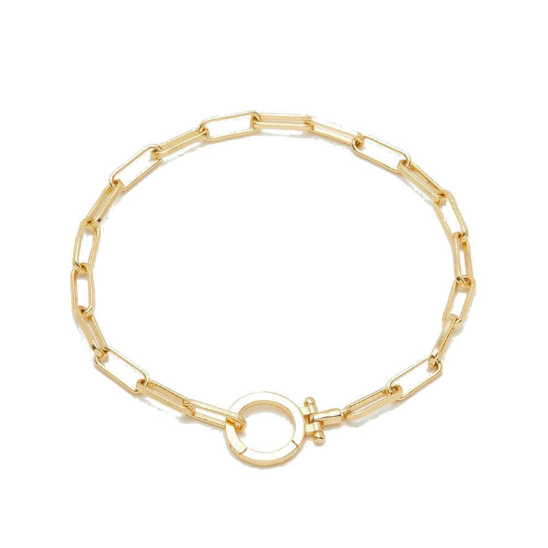 Gorjana gold link bracelet with hinge closure