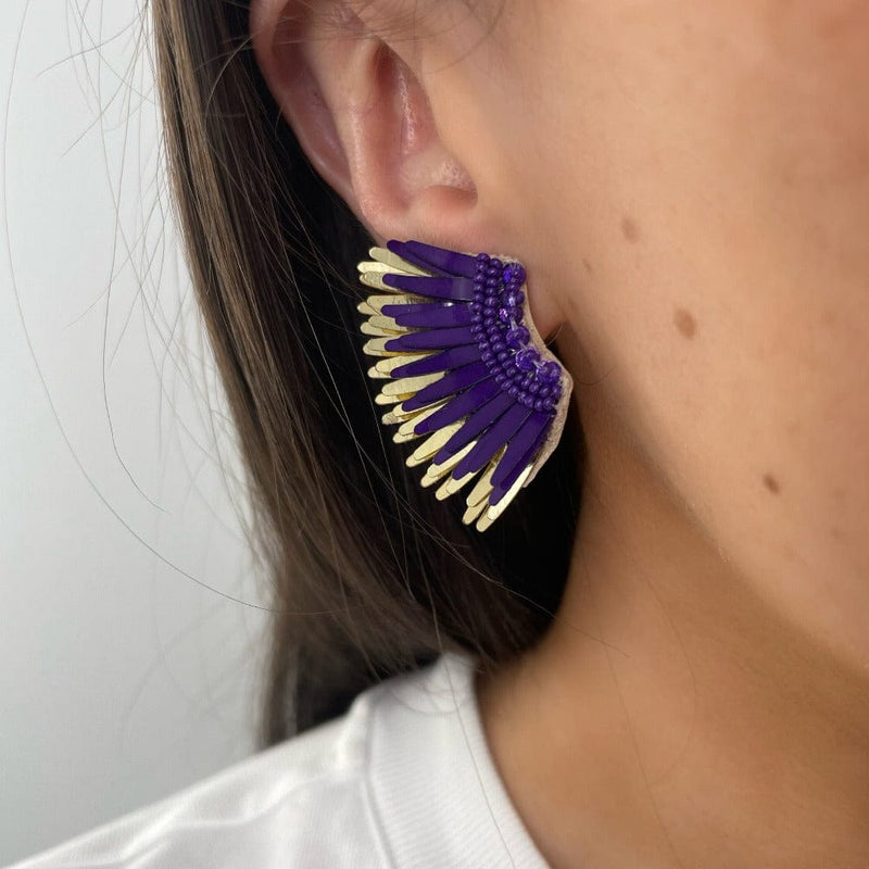 MIGNONNE GAVIGAN PURPLE GOLD MINI MADELINE EARRINGS