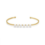 Pearl bracelet, gold cuff