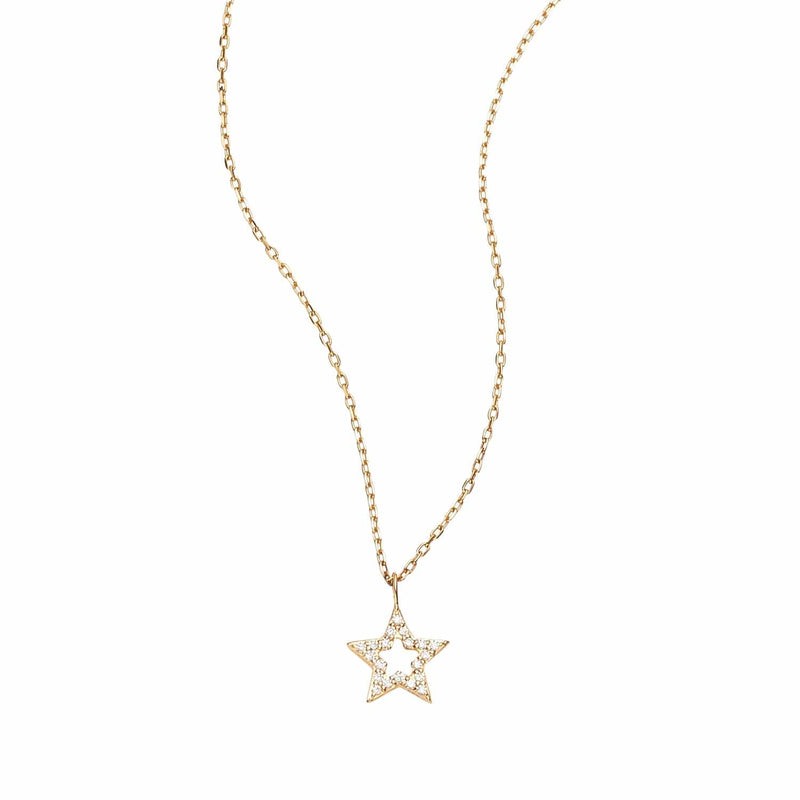 Loulerie 8mm Diamond Open Star Necklace