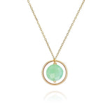 Perle de Lune Chalcedony Pastille Ellipse Necklace | 18K Yellow Gold | Green Chalcedony