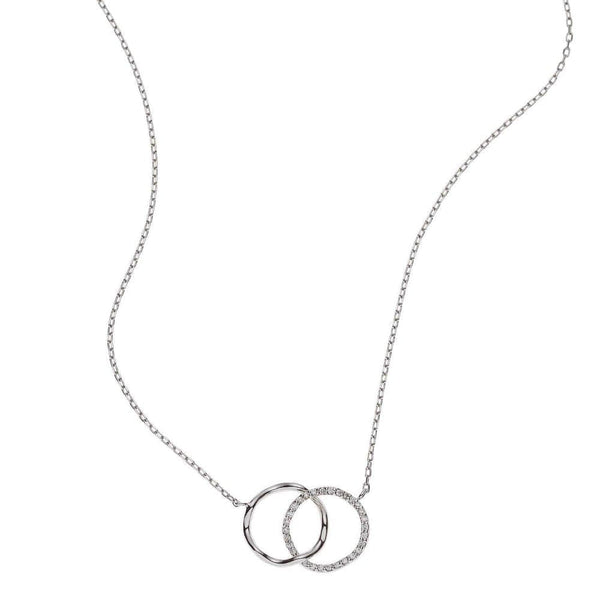 Loulerie Diamond Wave White Gold Necklace | 14K White Gold | Diamonds