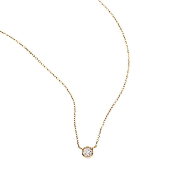Loulerie 4mm Diamond Droplet Necklace 14k Yellow Gold