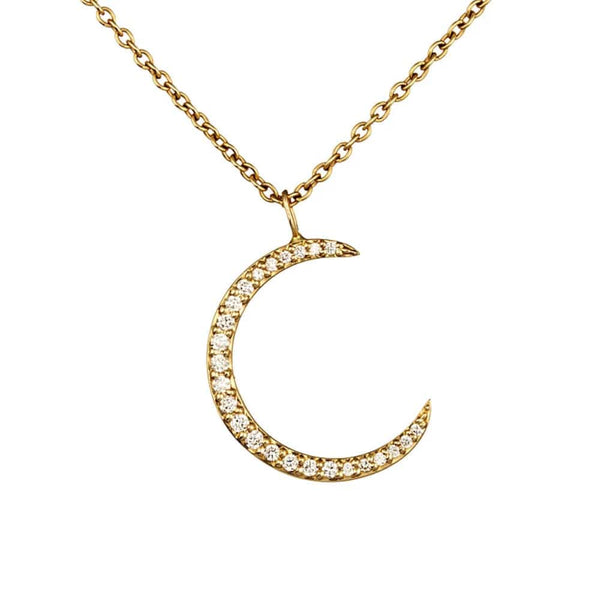 Diamond crescent moon necklace