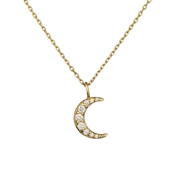 Loulerie diamond moon necklace