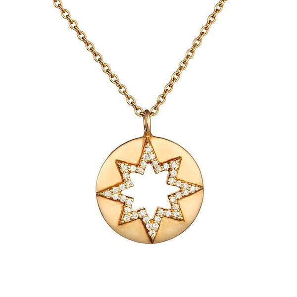 Loulerie diamond cut out star necklace