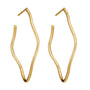 Solid gold wave hoops