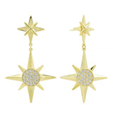 Statement star drop earrings with crystals