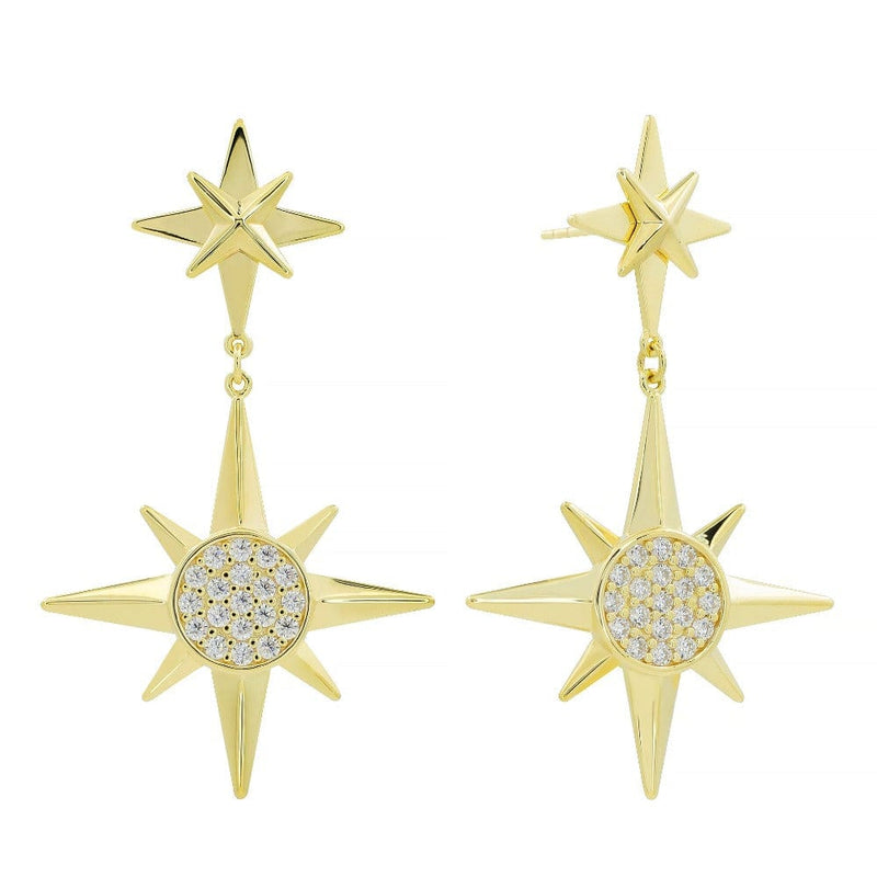 Statement star drop earrings with crystals