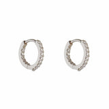 White gold diamond huggie hoops