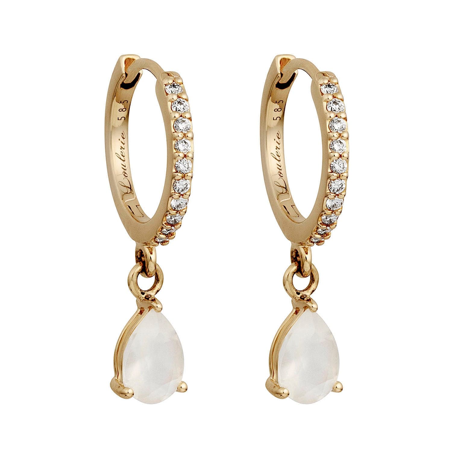 Loulerie Moonstone Drop Huggy Hoops