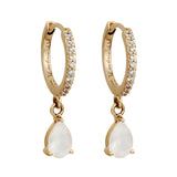 Loulerie Moonstone Drop Huggy Hoops