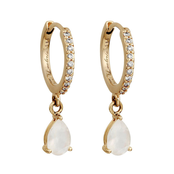 Loulerie Moonstone Drop Huggy Hoops