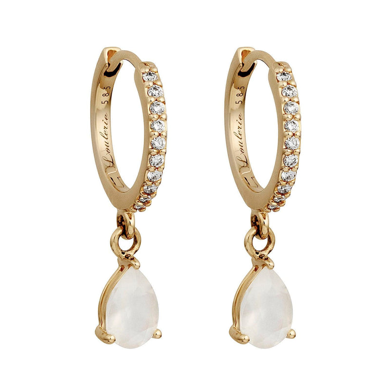 Loulerie Moonstone Drop Huggy Hoops