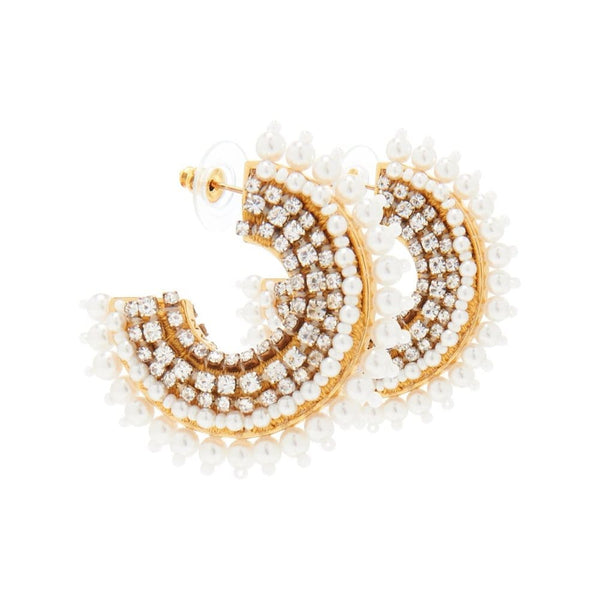 Mignonne Gavigan Mini Pearl Fiona Hoops | Gold Plate | Pearls & Sequins | Product Image